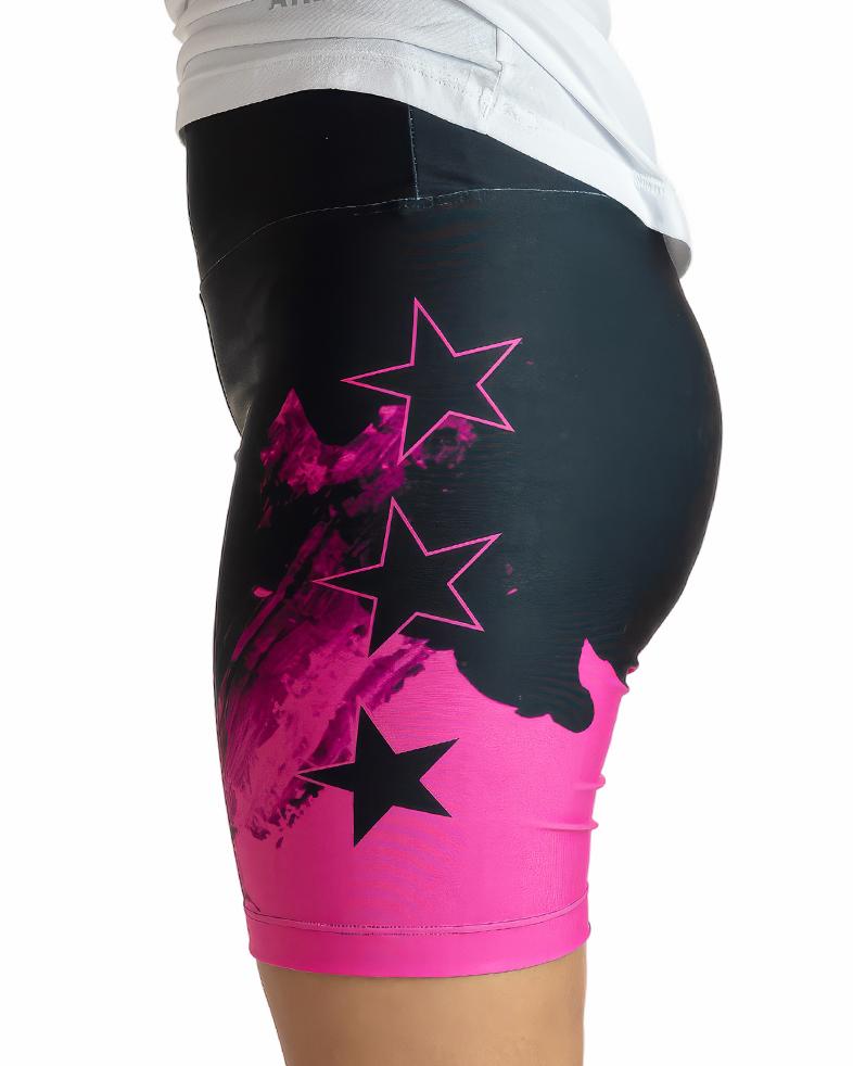 Bermuda Legging Athleta Performance - Rosa e Preto
