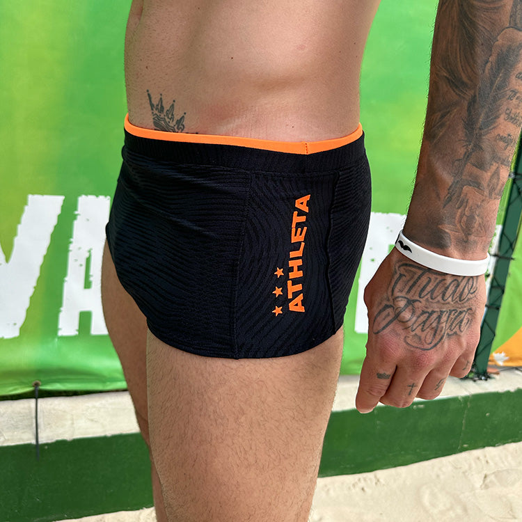 Athleta & Reis do Futevôlei 泳褲 - 黑色/霓虹橘 2024