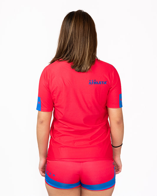 Térmica Manga Curta Femininna Athleta SS25 Comfort - Pink Blue