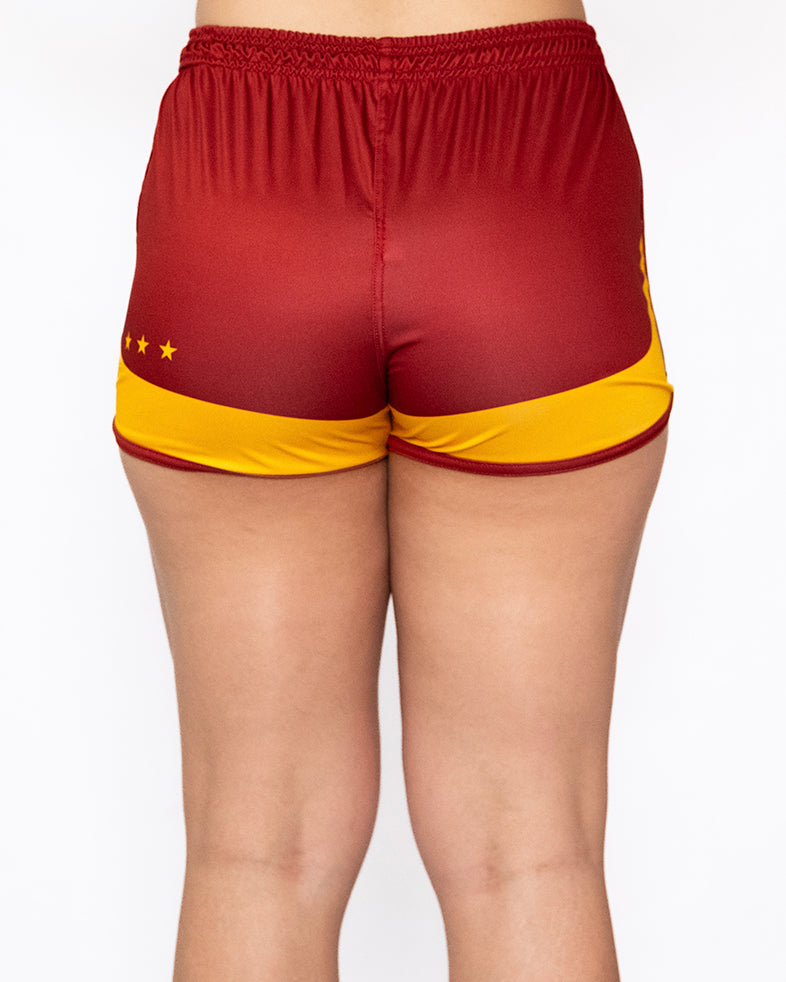 Calção Feminino Athleta SS25 Confort - Wine Gold