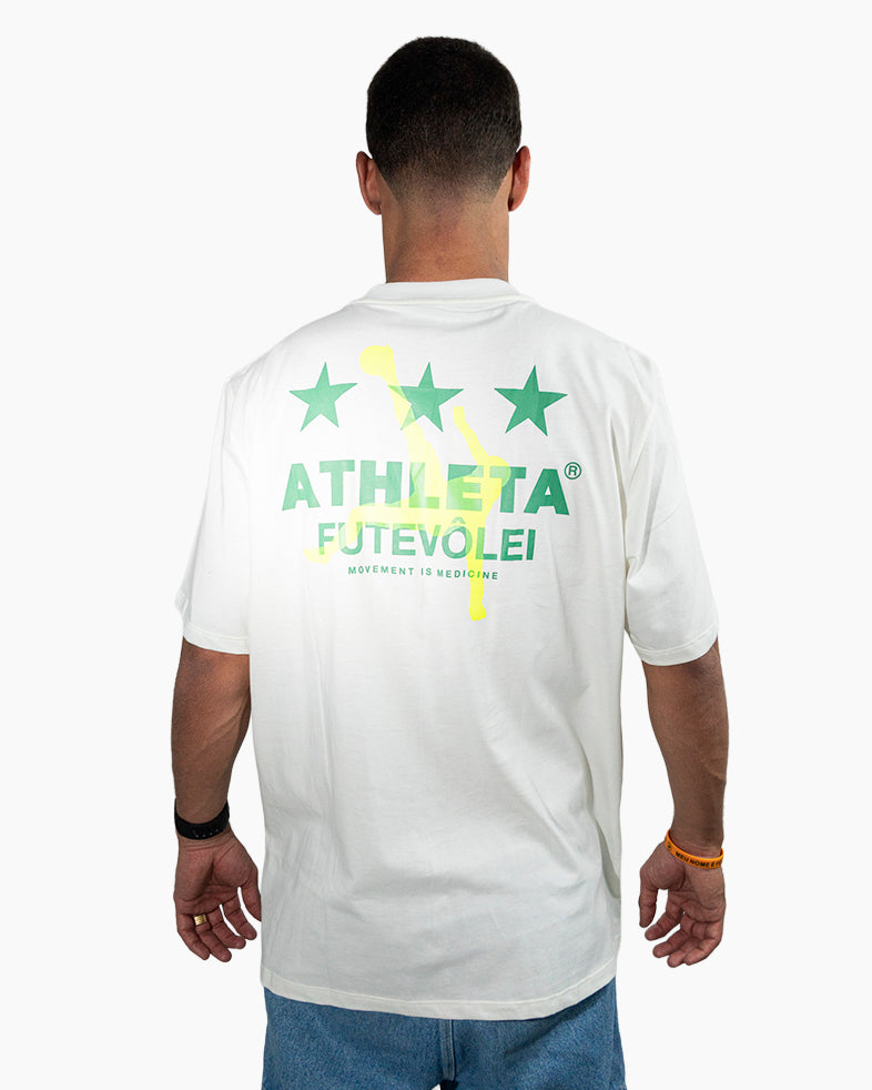 Camisa Athleta 90 Casual Futevôlei Movement is Medicine OFF WHITE ATL002