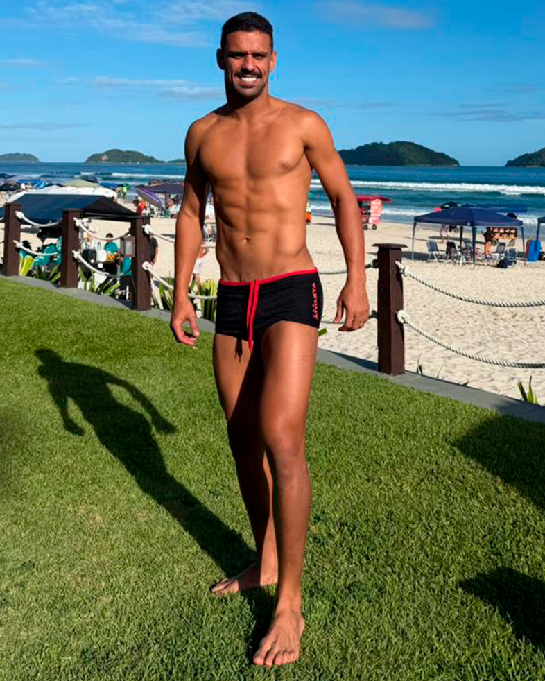 Sunga Athleta & Reis do Futevôlei - Preto com Vermelho