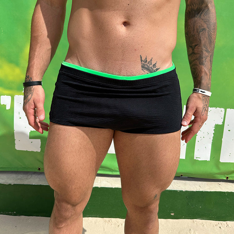 Sunga Athleta & Reis do Futevôlei - Preto/Verde Neon 2024