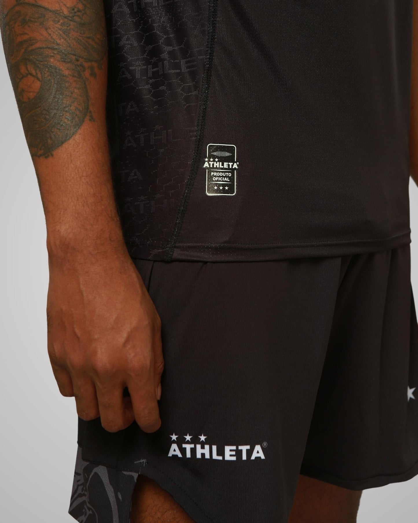 Térmica Manga Curta Athleta SS24 Futevôlei - Preto/Cinza