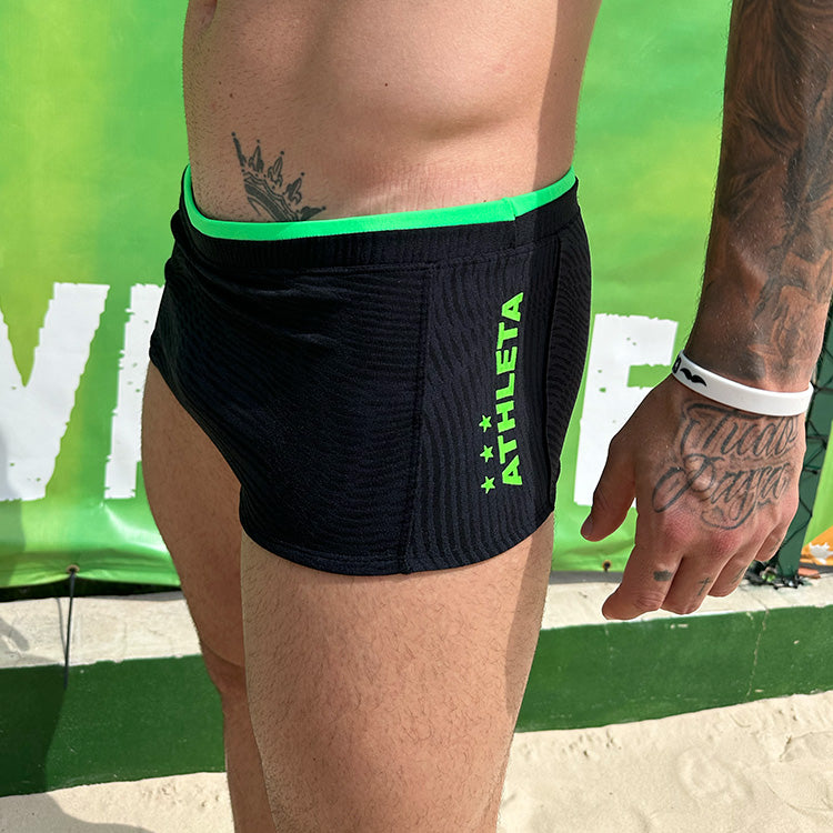 Sunga Athleta & Reis do Futevôlei - Preto/Verde Neon 2024