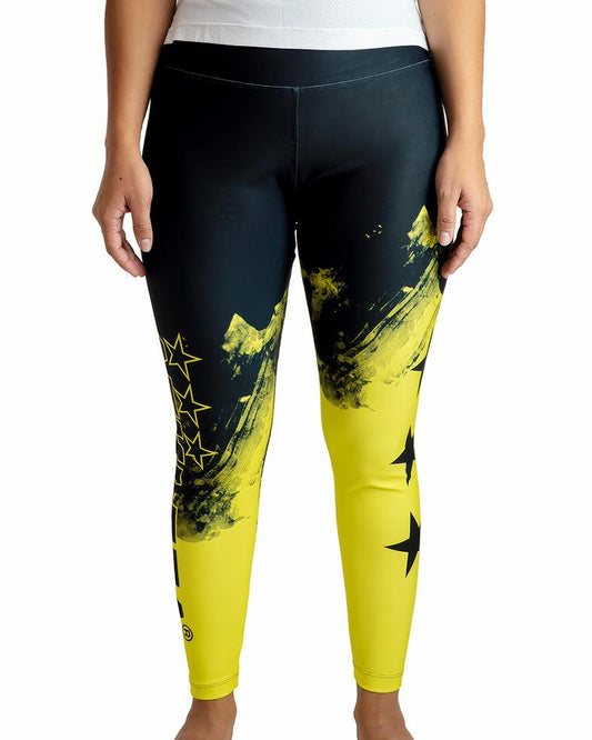 Calça Legging Athleta Performance - Amarelo e Preto