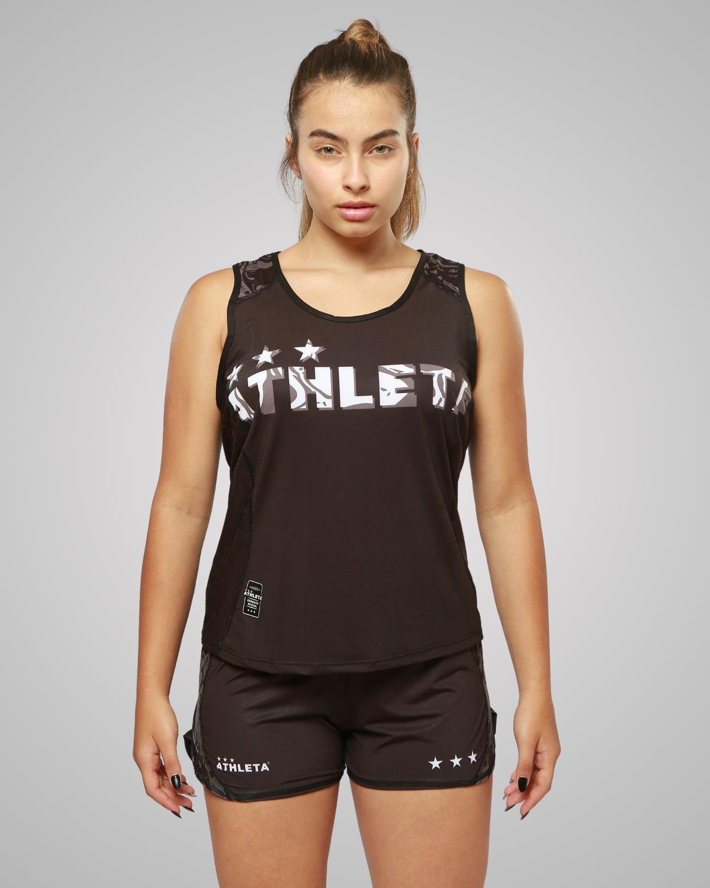 Regata Athleta SS24 Futevôlei Feminino -  Preto/Cinza