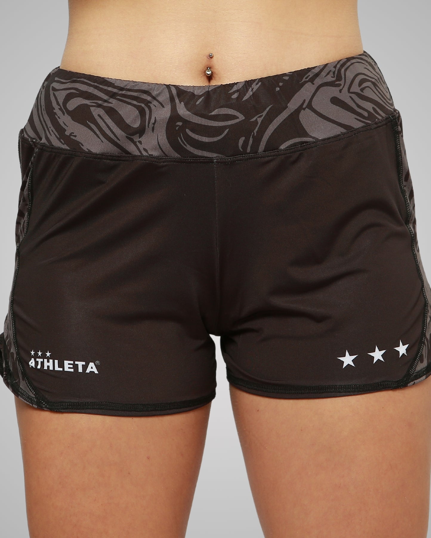 Calção Athleta SS24 Futevôlei Feminino -  Preto/Cinza