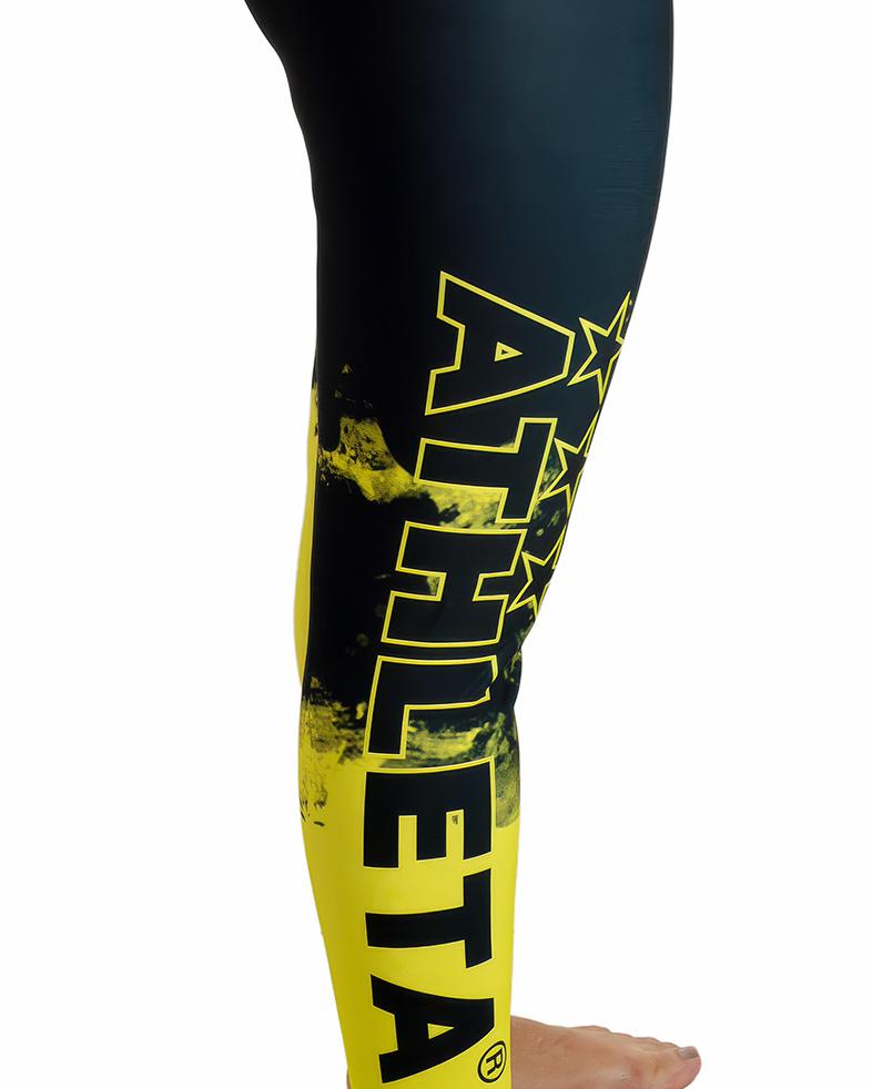 Calça Legging Athleta Performance - Amarelo e Preto