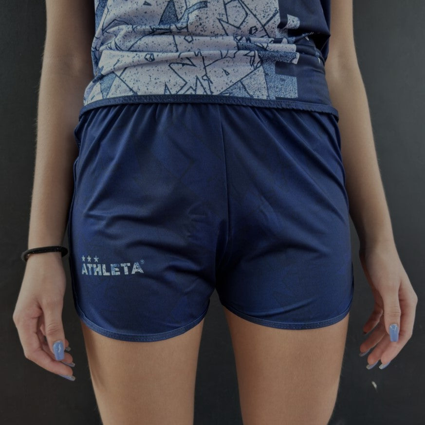 Short Fem. Linha Athleta Free 23 - Marinho com Cinza