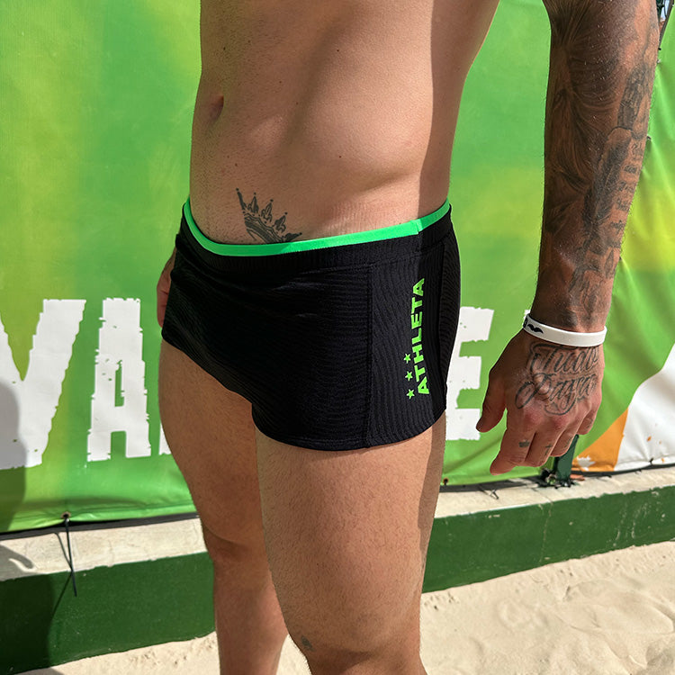 Sunga Athleta & Reis do Futevôlei - Preto/Verde Neon 2024