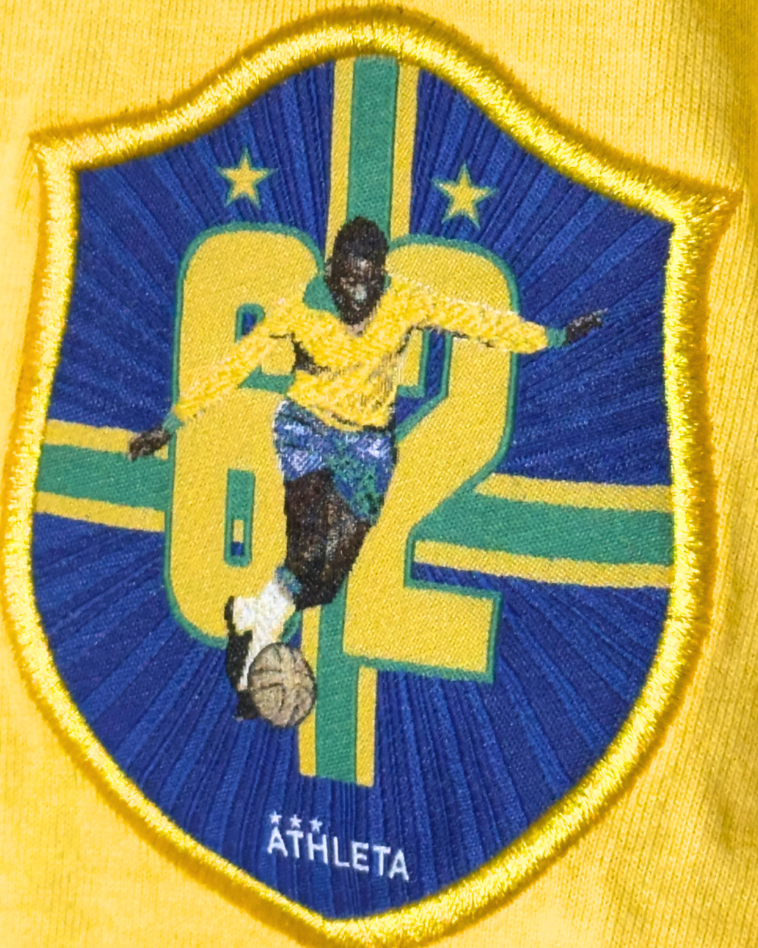 Camisa Manga Longa Retro Athleta Pelé 1962 - Amarela