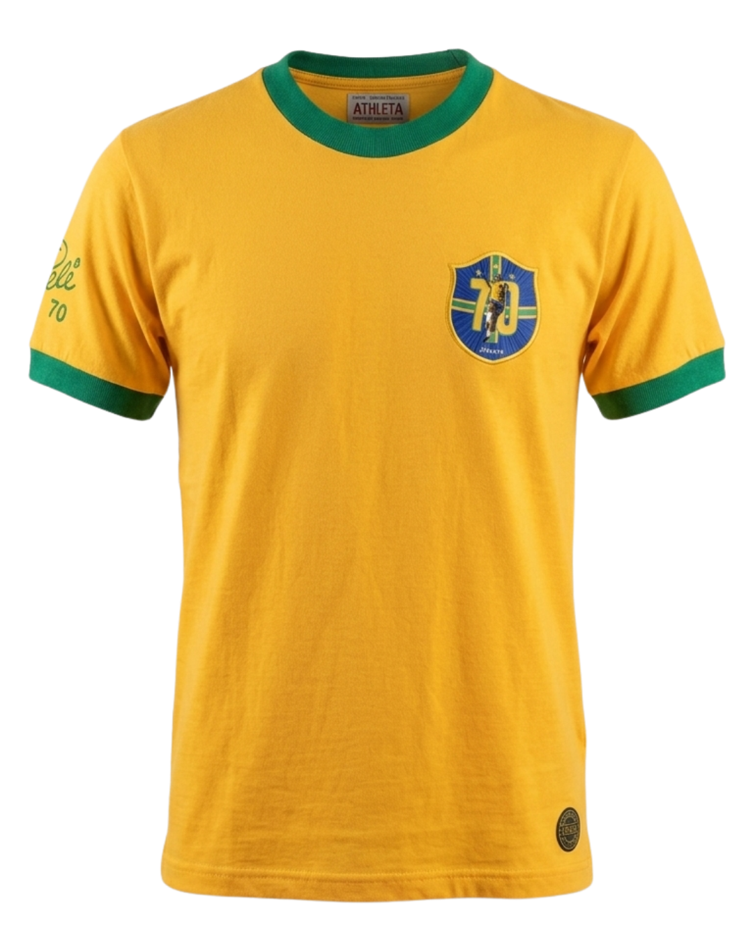 Camiseta Retro Athleta Pelé 1970 - Amarela