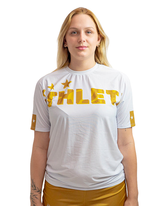 Térmica Manga Curta Feminina Athleta SS25 Confort - White Gold