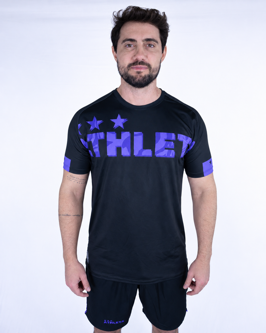 Térmica Manga Curta Masculina Athleta Comfort - Black Purple