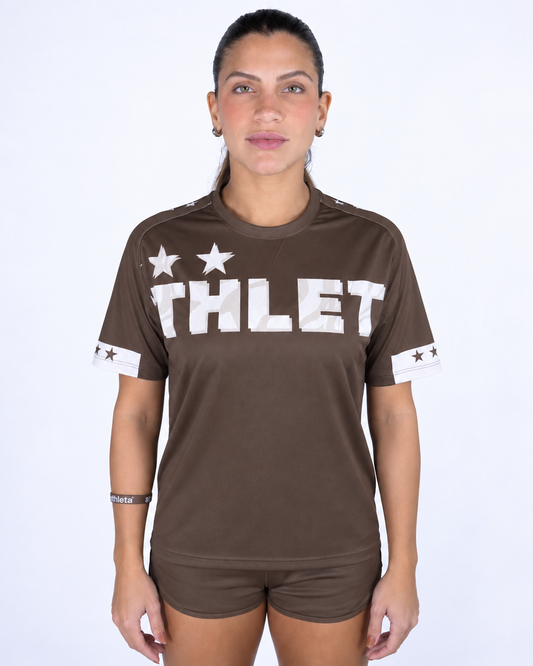 Térmica Manga Curta Feminina Athleta Comfort - Brown