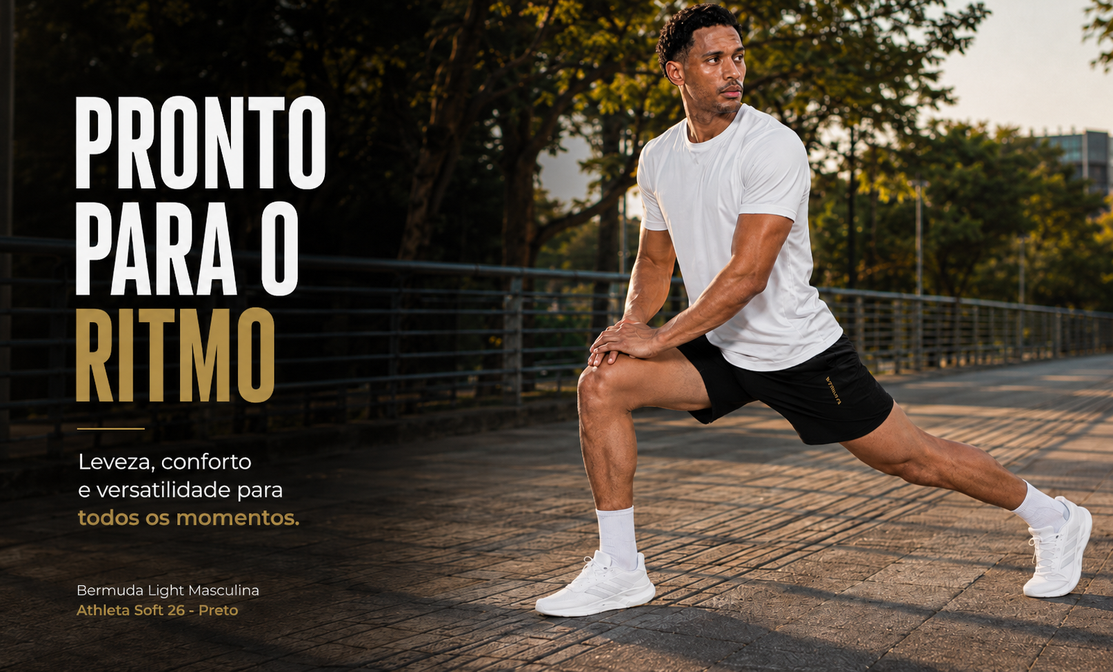  Descrição Bermuda Light Masculina Athleta Soft 26 - Preto