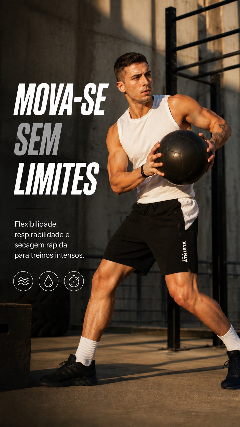  Descrição Bermuda Pool Masculina Athleta Soft 26 - Preto