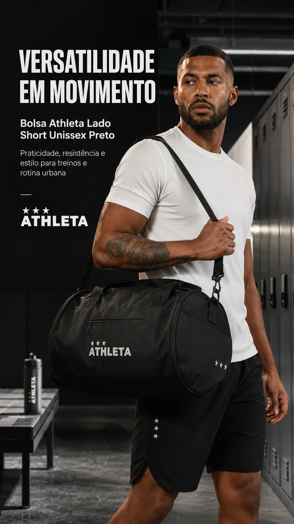  Descrição Bolsa Athleta Lado Short Unissex Preto