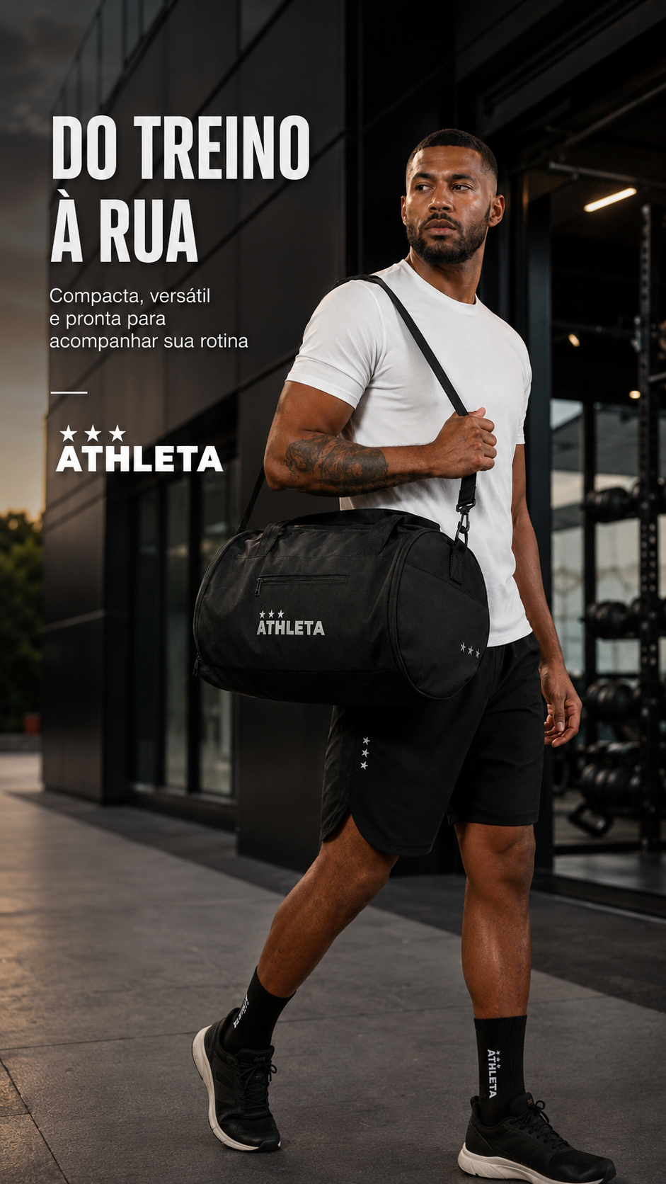  Descrição Bolsa Athleta Lado Short Unissex Preto