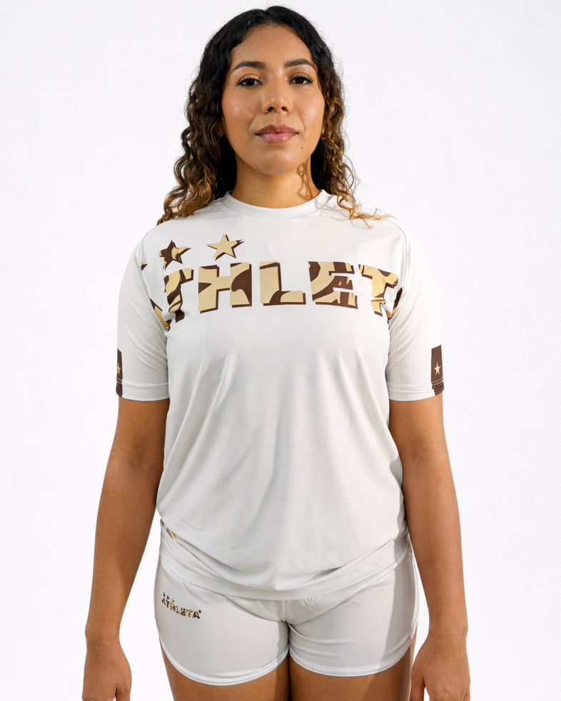 Térmica Manga Curta Feminina  Athleta SS25 Comfort 2.0 - Off White