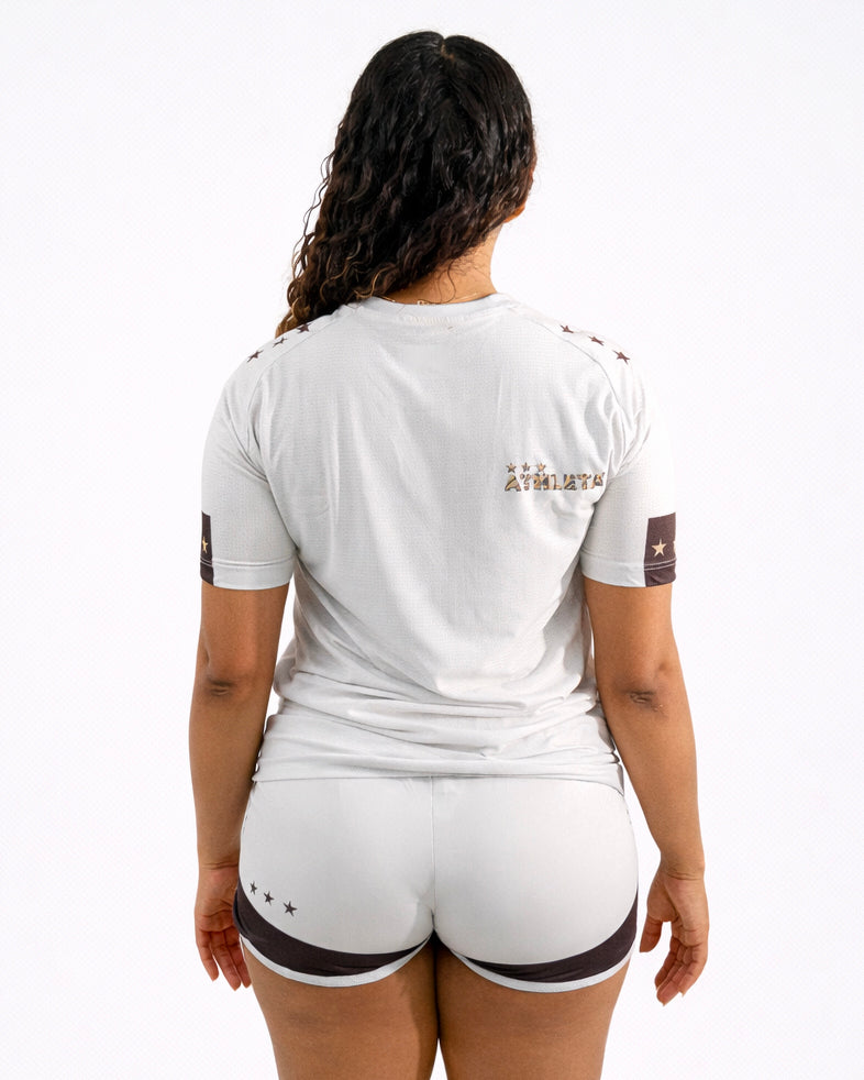 Térmica Manga Curta Feminina  Athleta SS25 Comfort 2.0 - Off White