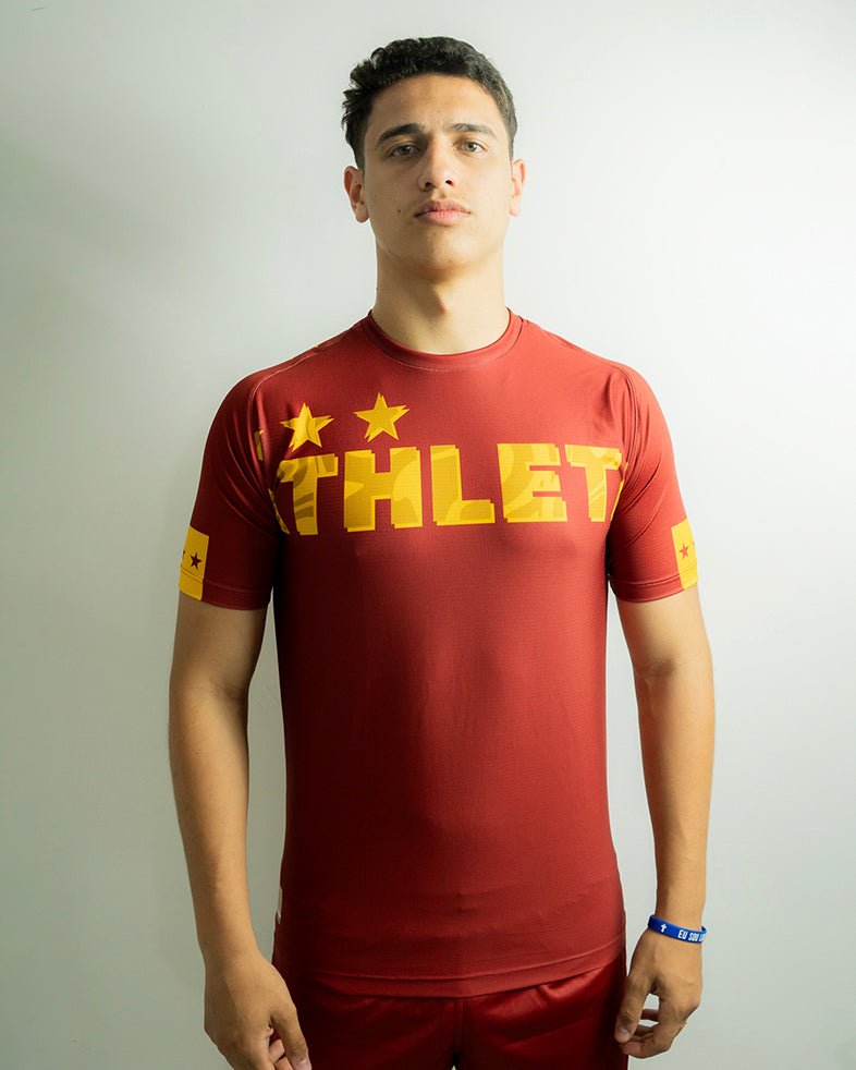 Térmica Manga Curta Masculina Athleta SS25 Confort - Wine Gold