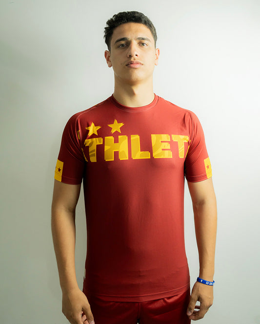 Térmica Manga Curta Masculina Athleta SS25 Confort - Wine Gold