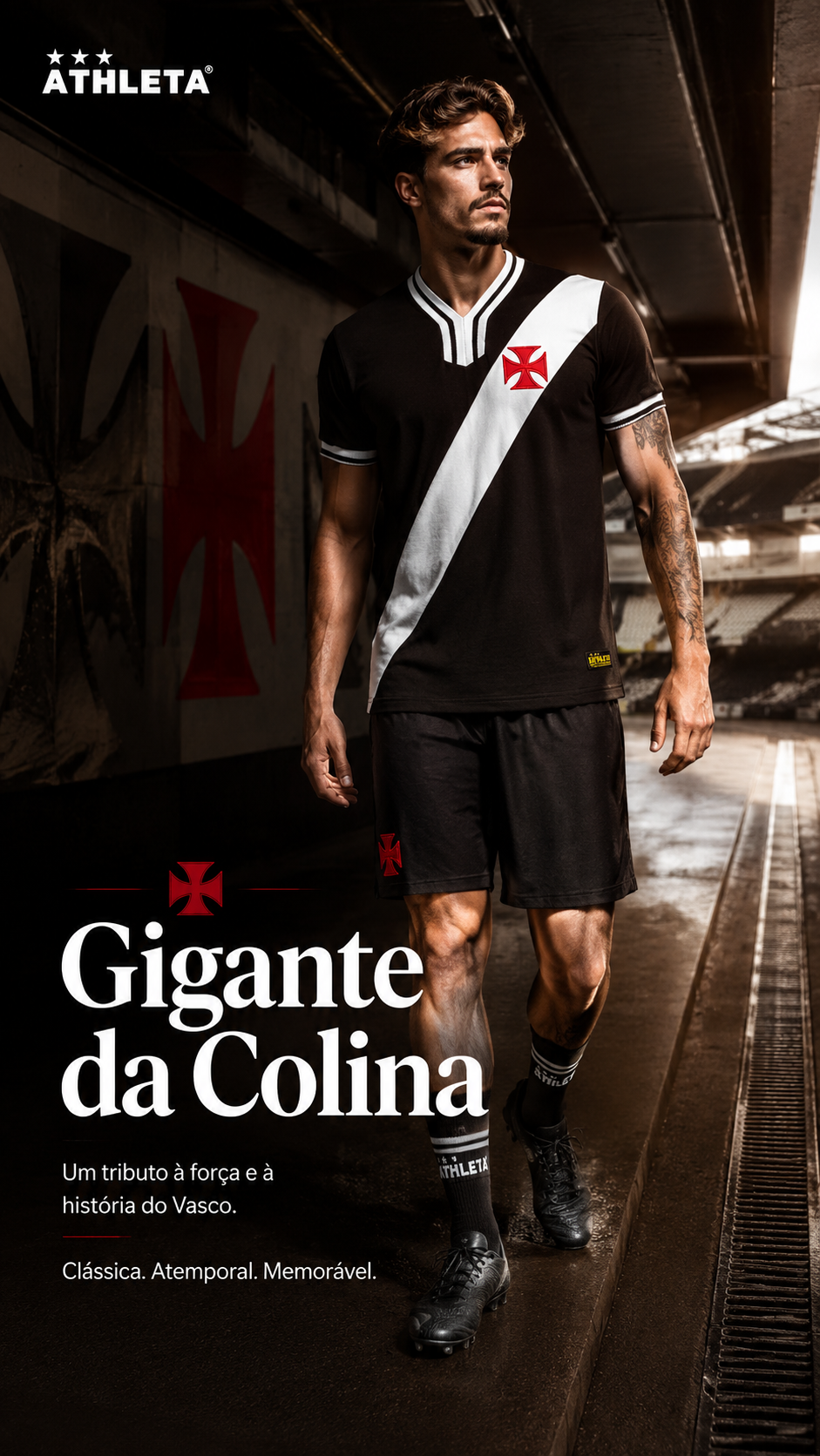  Descrição Camisa Athleta Retrô Vasco 1974 Preta