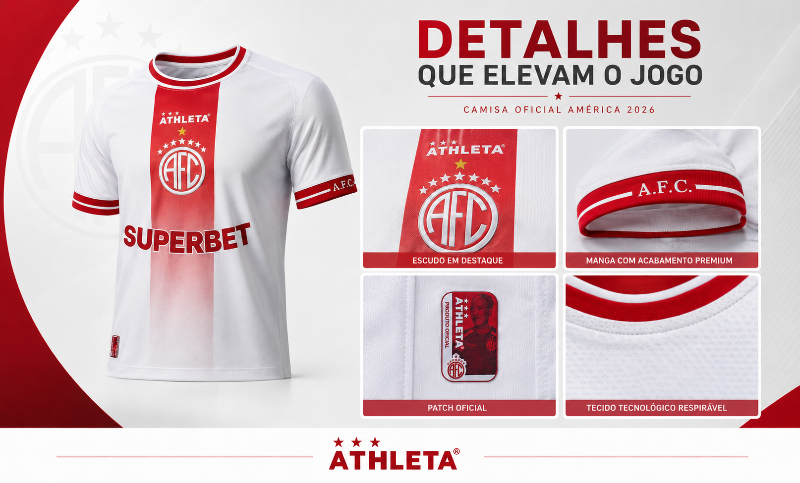  Descrição Camisa Oficial America Branca 2026