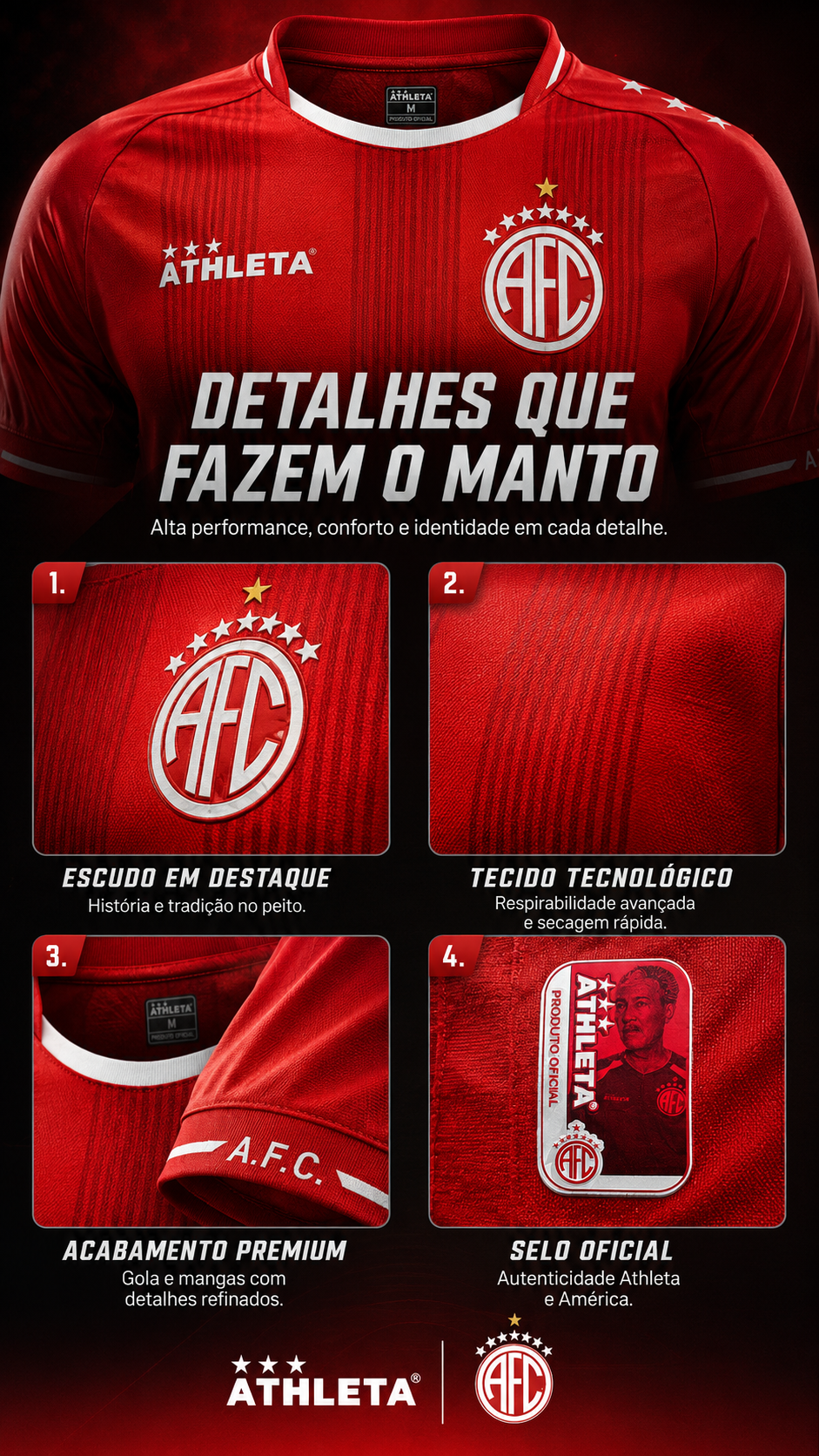 Descrição Camisa Oficial America Vermelho 2026
