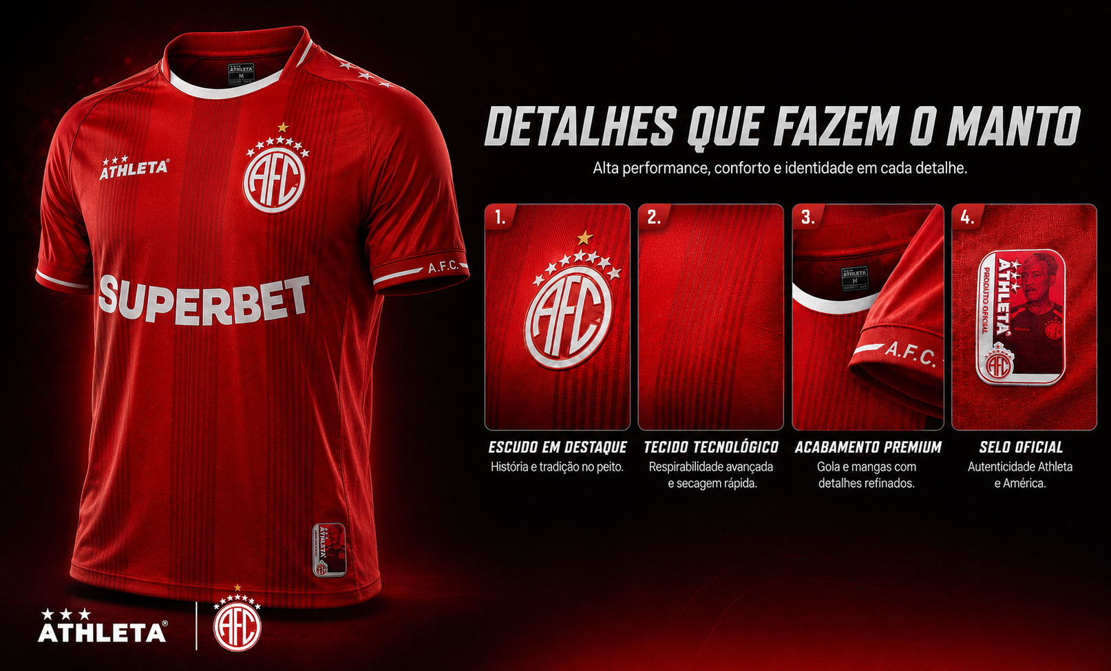  Descrição Camisa Oficial America Vermelho 2026