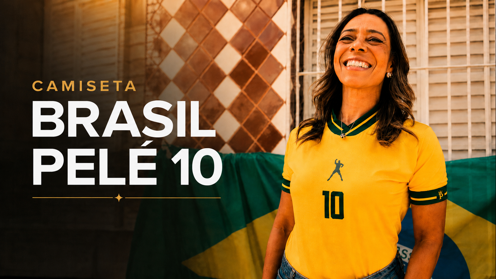  Descrição Camiseta Feminina Brasil Pelé 10 | Performance Amarela