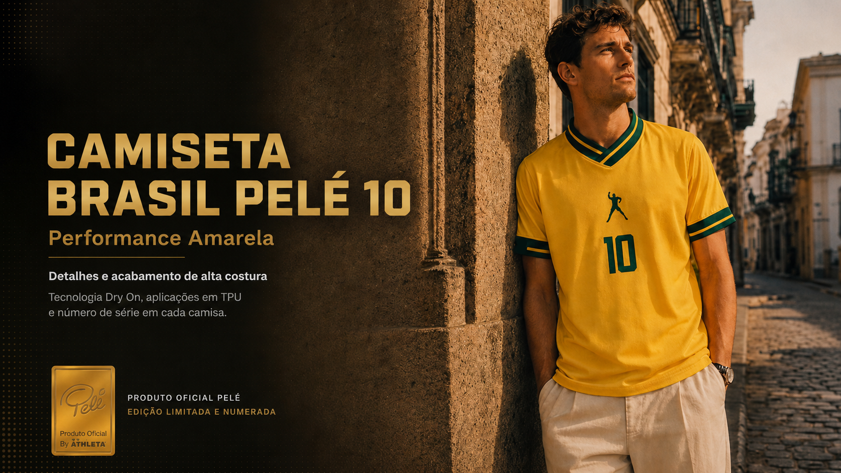  Descrição Camiseta Brasil Pelé 10 | Performance Amarela