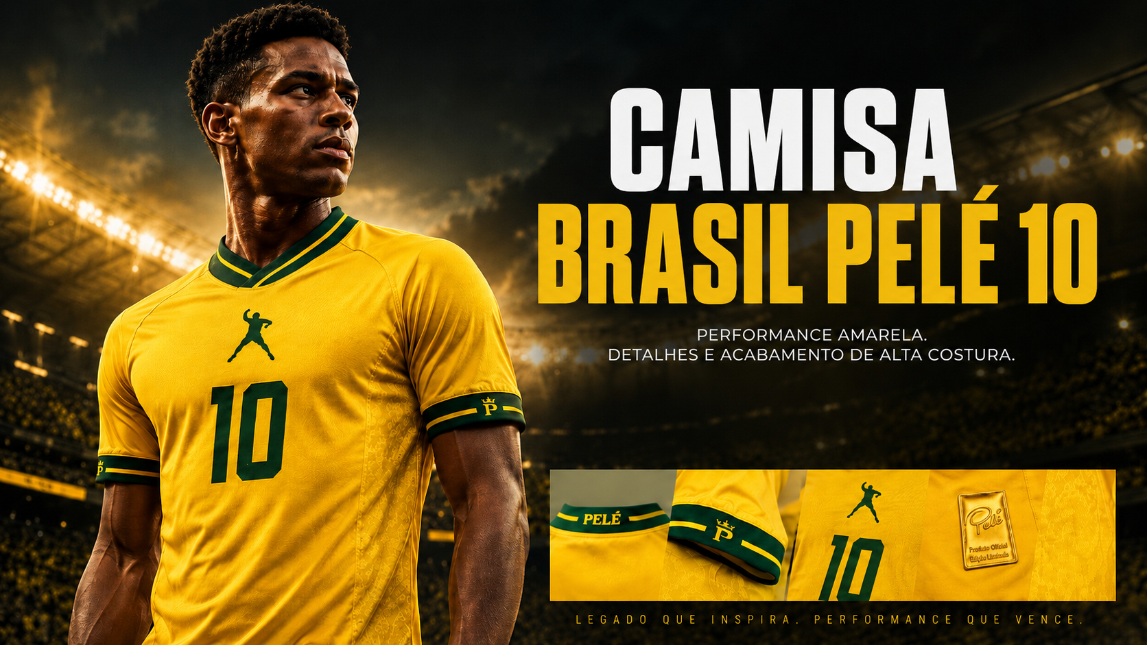  Descrição Camiseta Brasil Pelé 10 | Performance Amarela