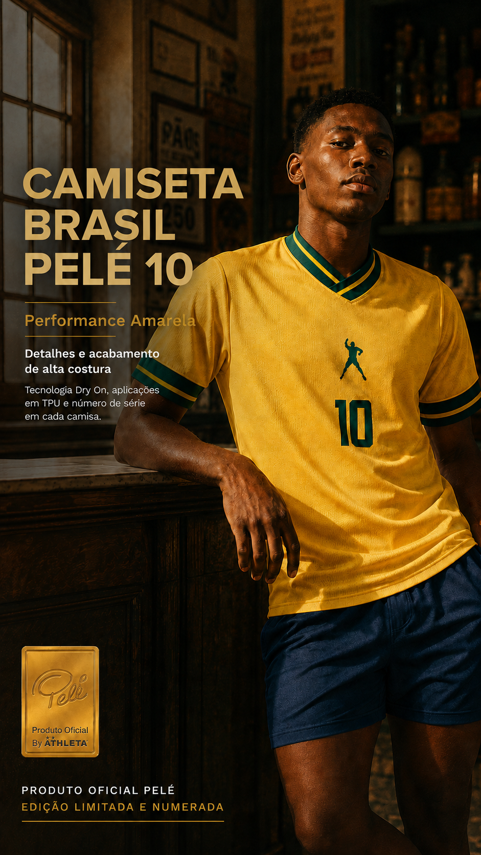  Descrição Camiseta Brasil Pelé 10 | Performance Amarela