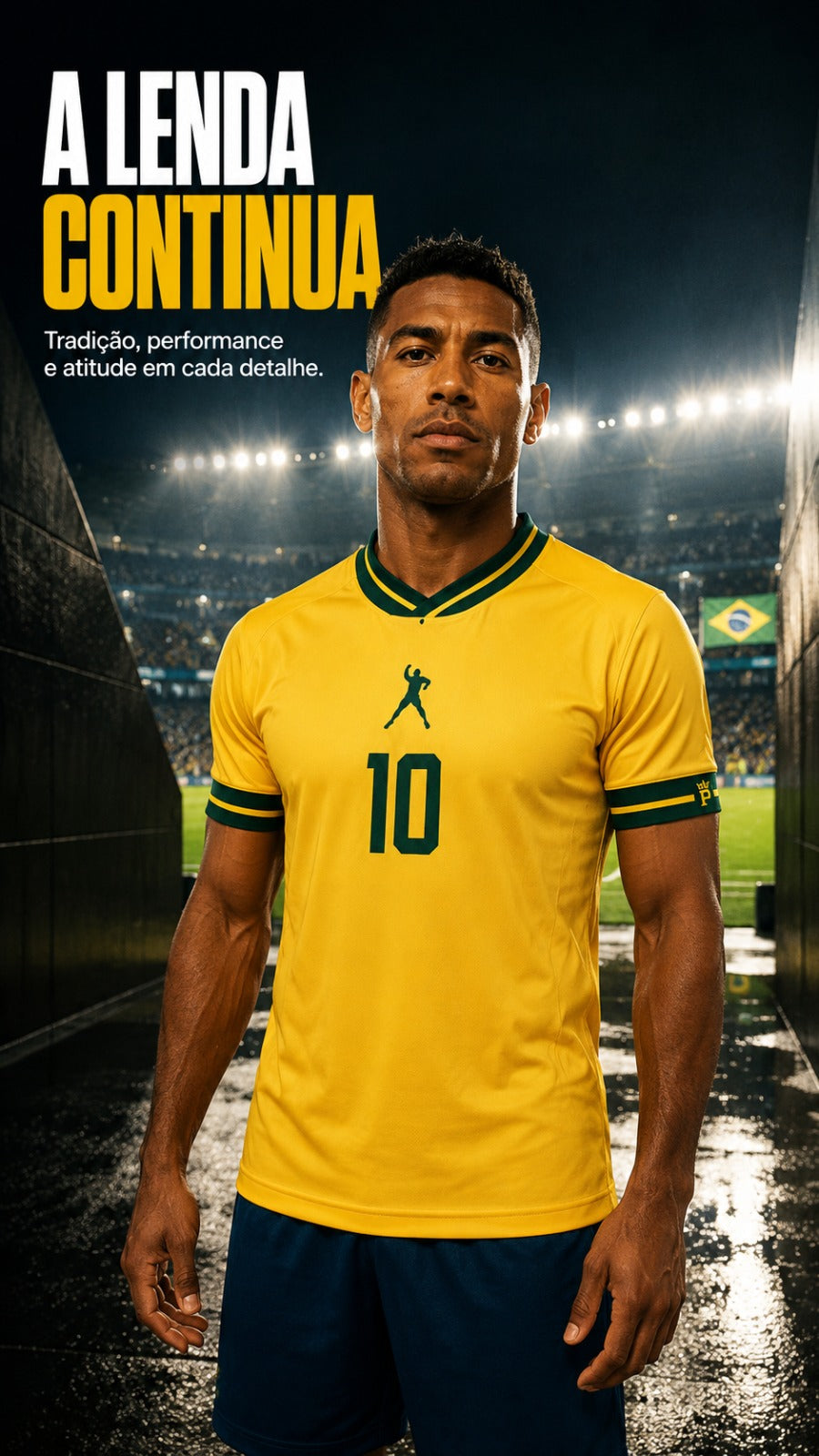  Descrição Camiseta Brasil Pelé 10 | Performance Amarela