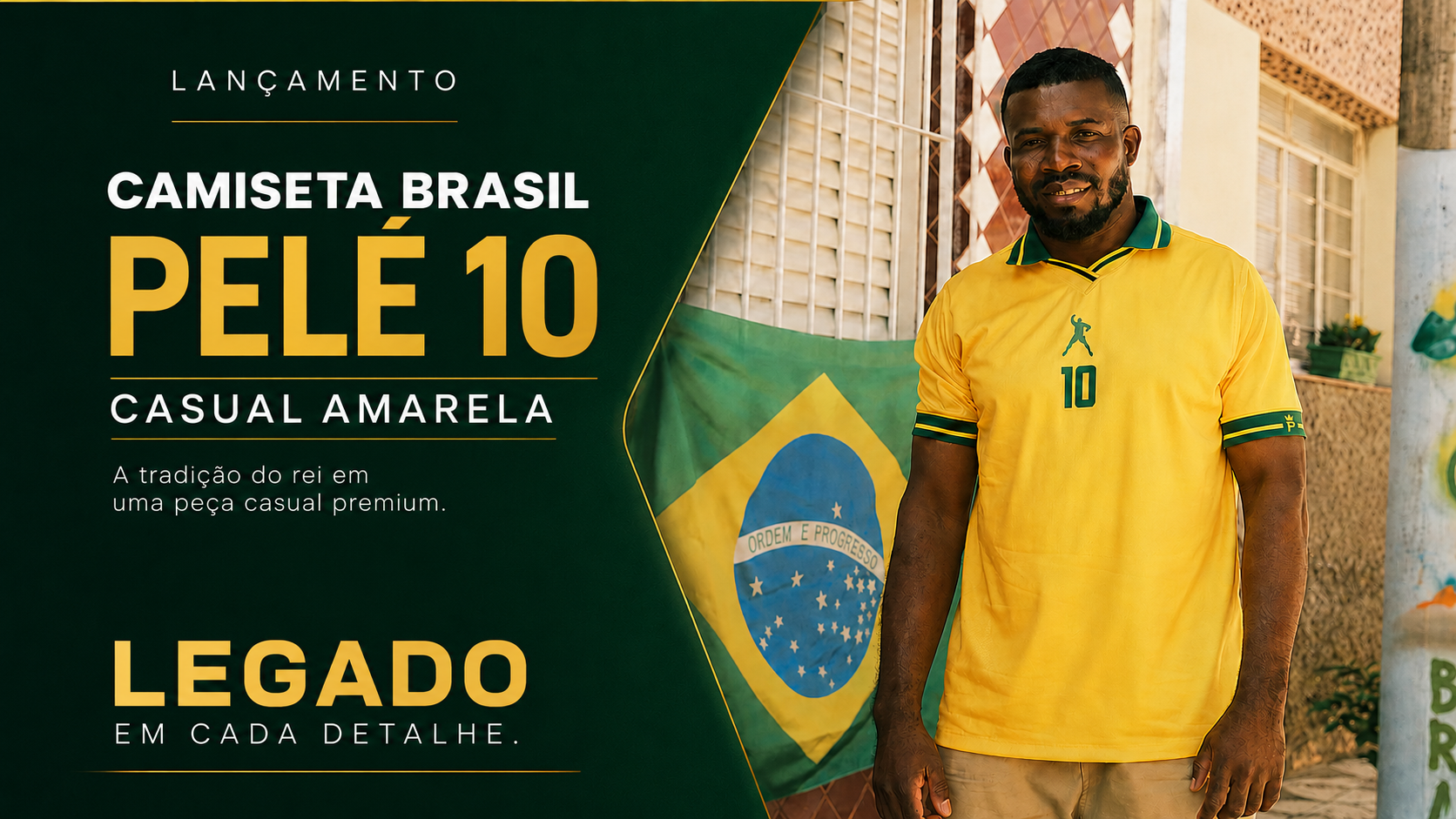  Descrição Camiseta Brasil Pelé 10 | Casual Amarela
