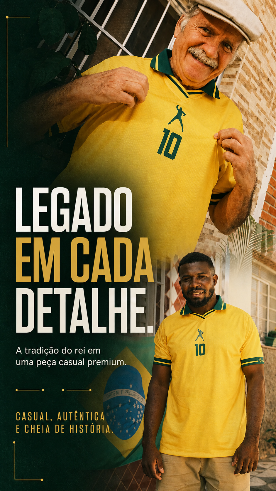  Descrição Camiseta Brasil Pelé 10 | Casual Amarela