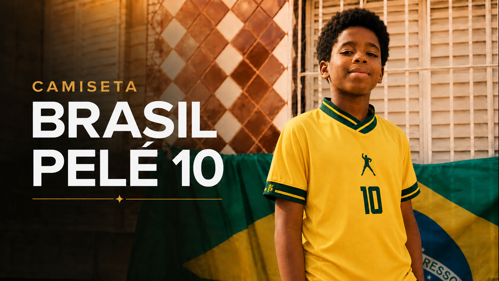  Descrição Camiseta Infantil Brasil Pelé 10 | Performance Amarela