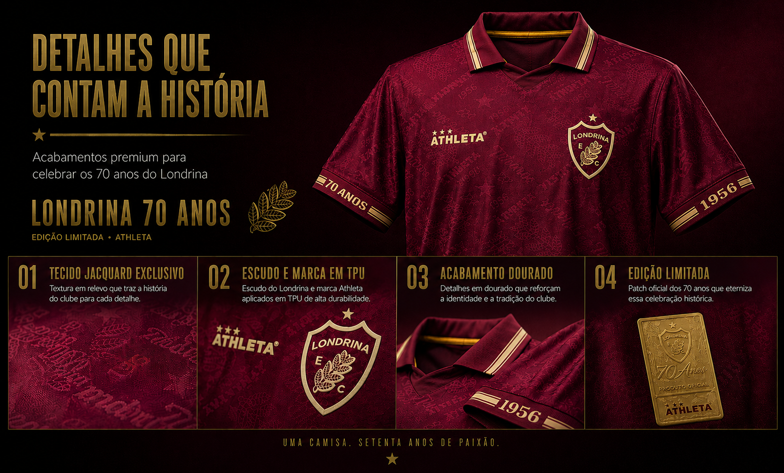  Descrição Camiseta Comemorativa Londrina 70 anos