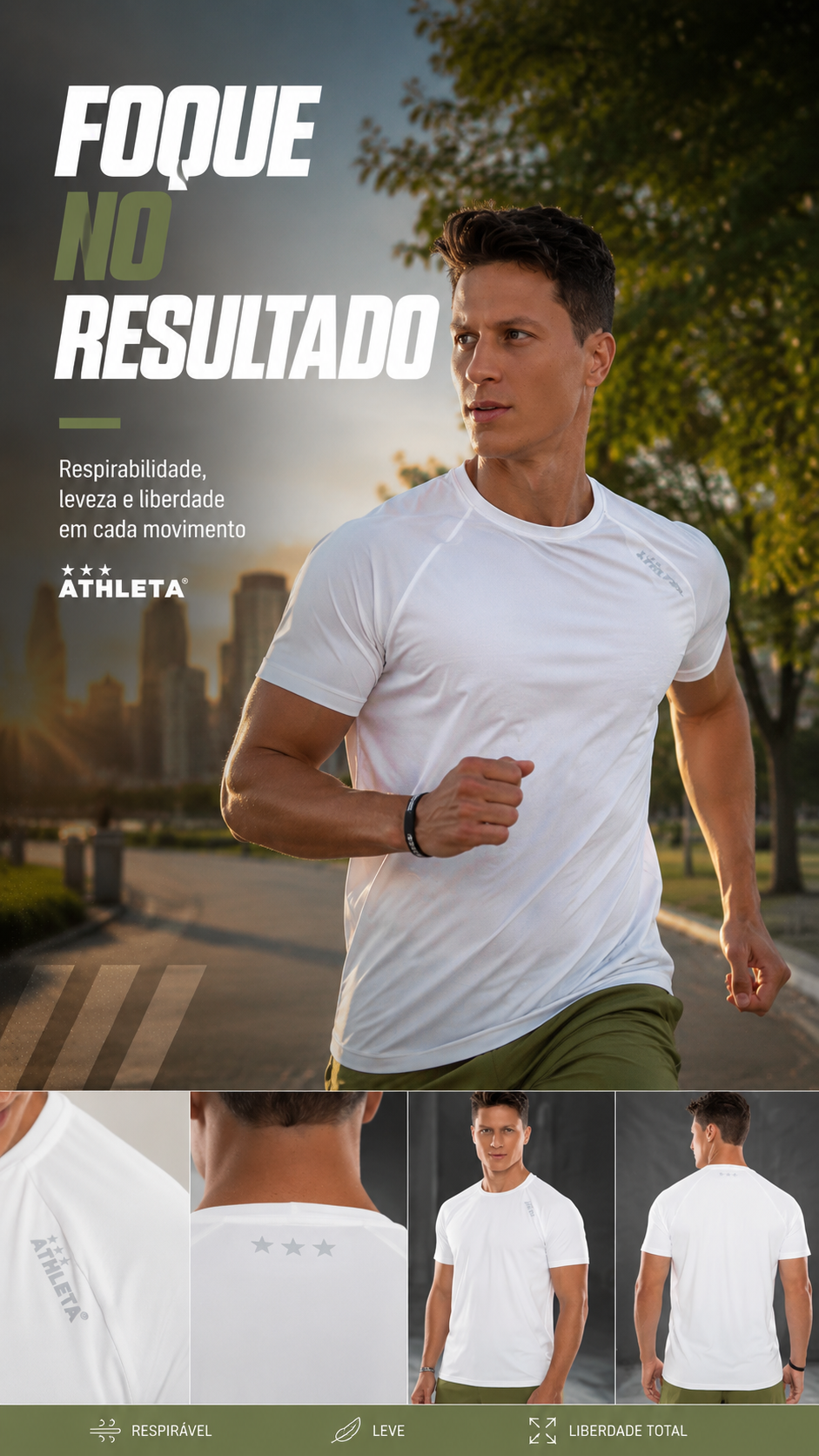  Descrição Camiseta Masculina Athleta Soft 26 - Branca