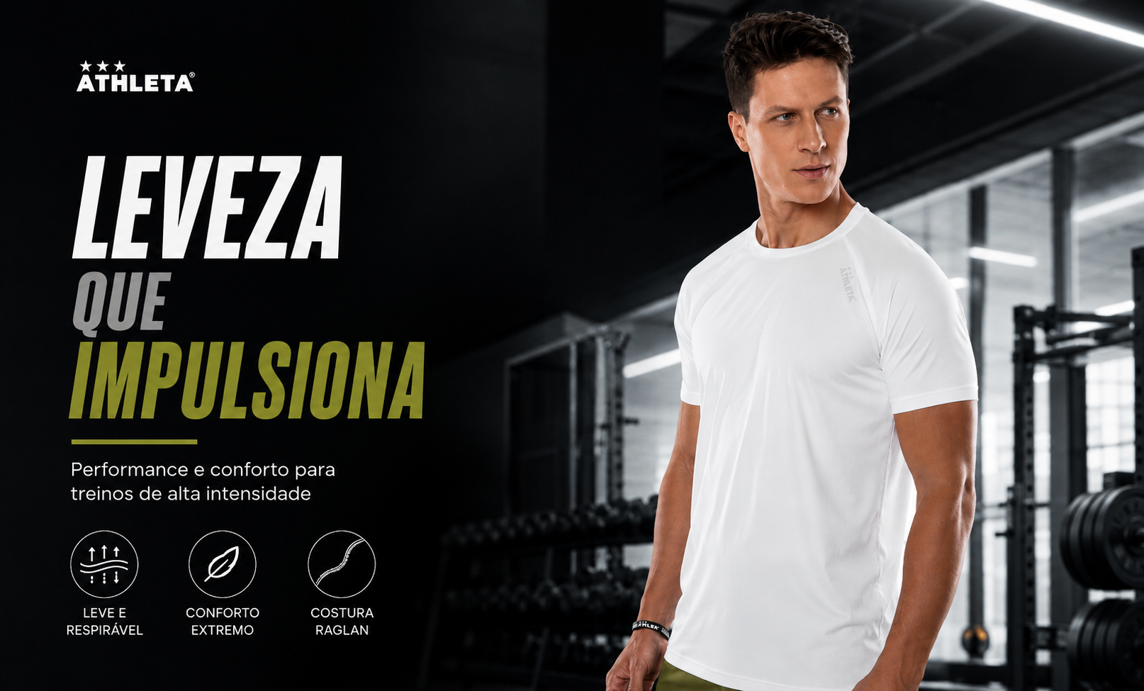  Descrição Camiseta Masculina Athleta Soft 26 - Branca