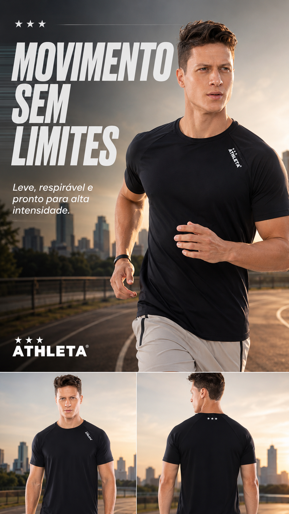  Descrição Camiseta Masculina Athleta Soft 26 - Preto