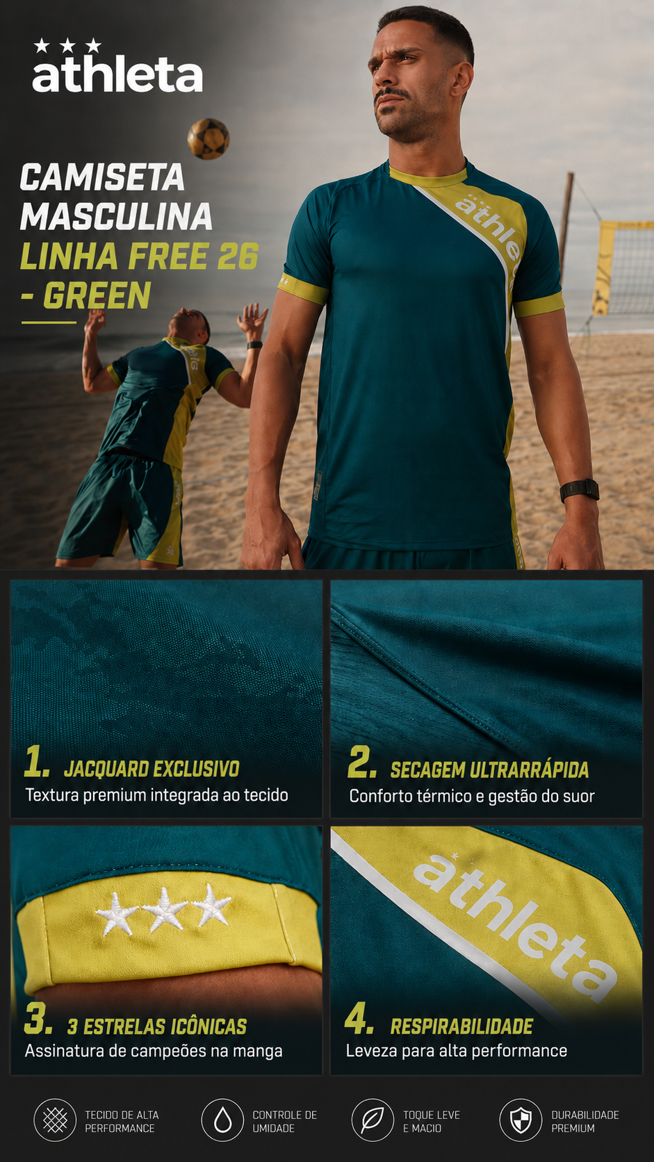  Descrição Camiseta Masculina Linha Free 26 - Green
