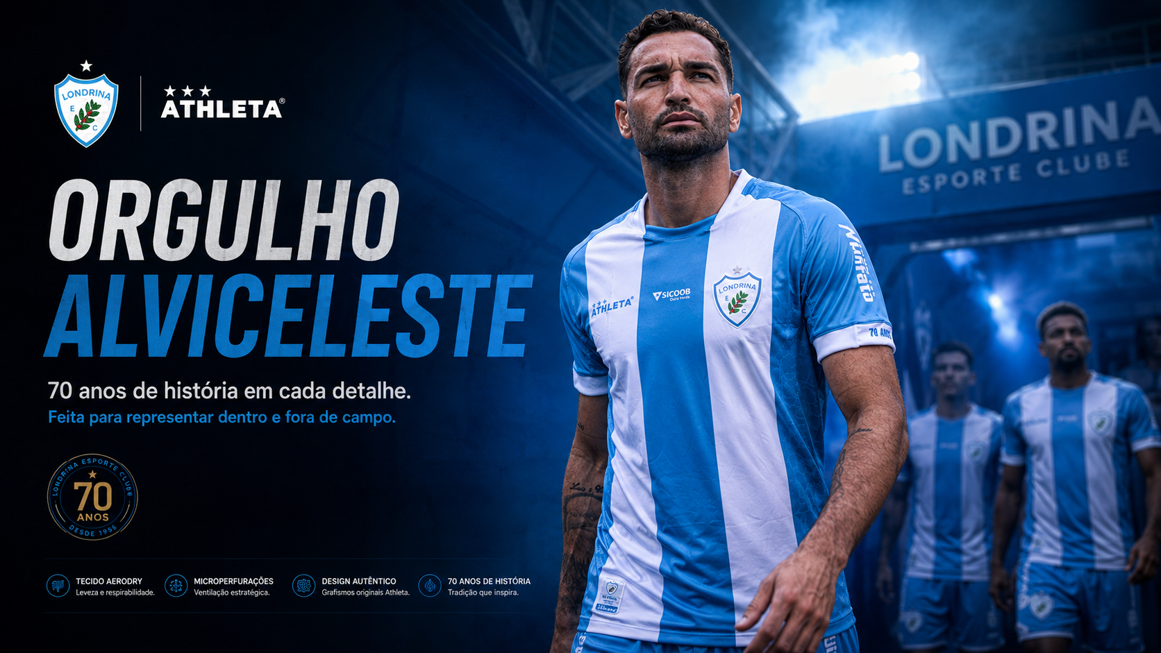  Descrição Camiseta Oficial Londrina Jogador - Alviceleste