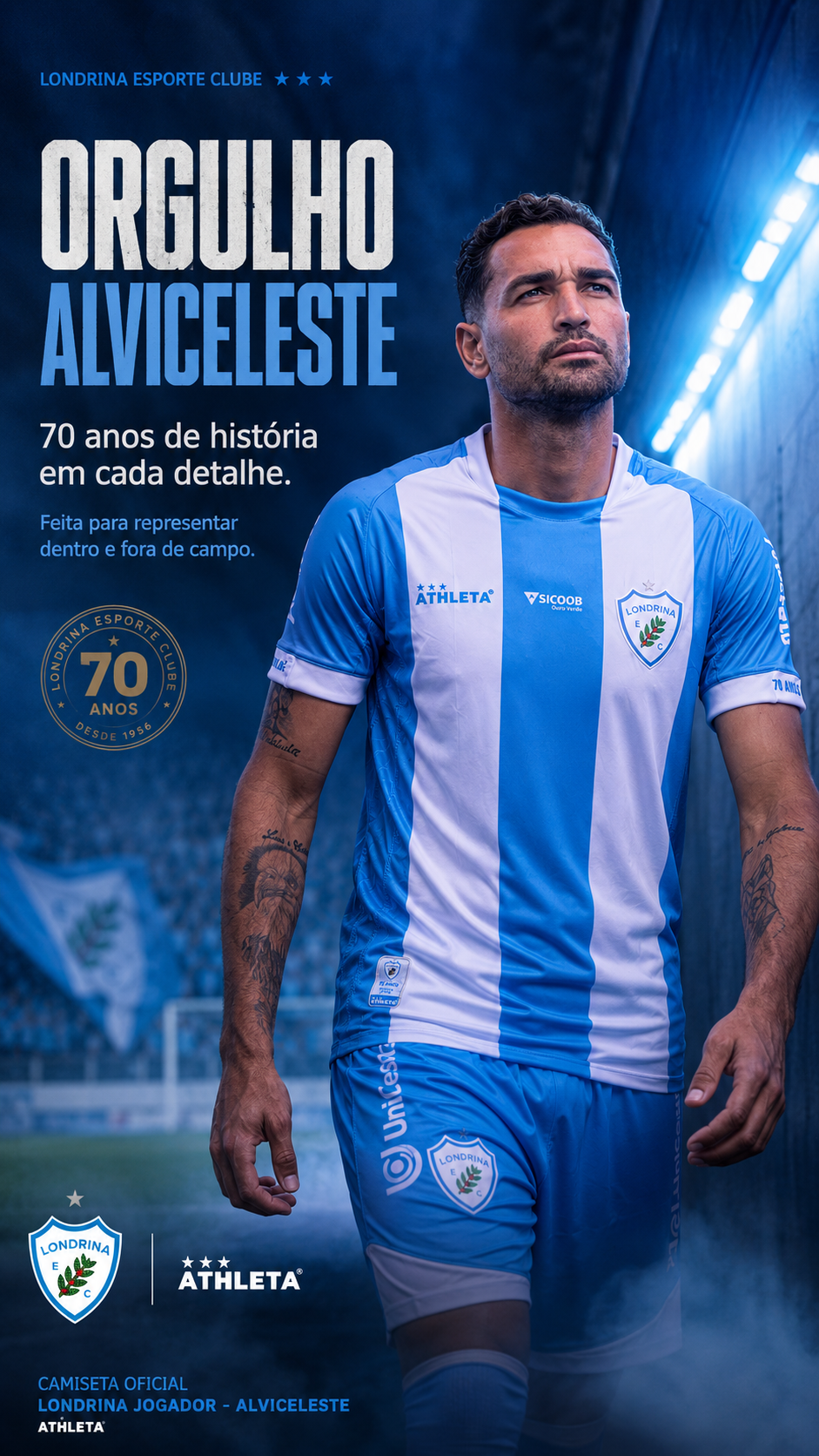  Descrição Camiseta Oficial Londrina Jogador - Alviceleste