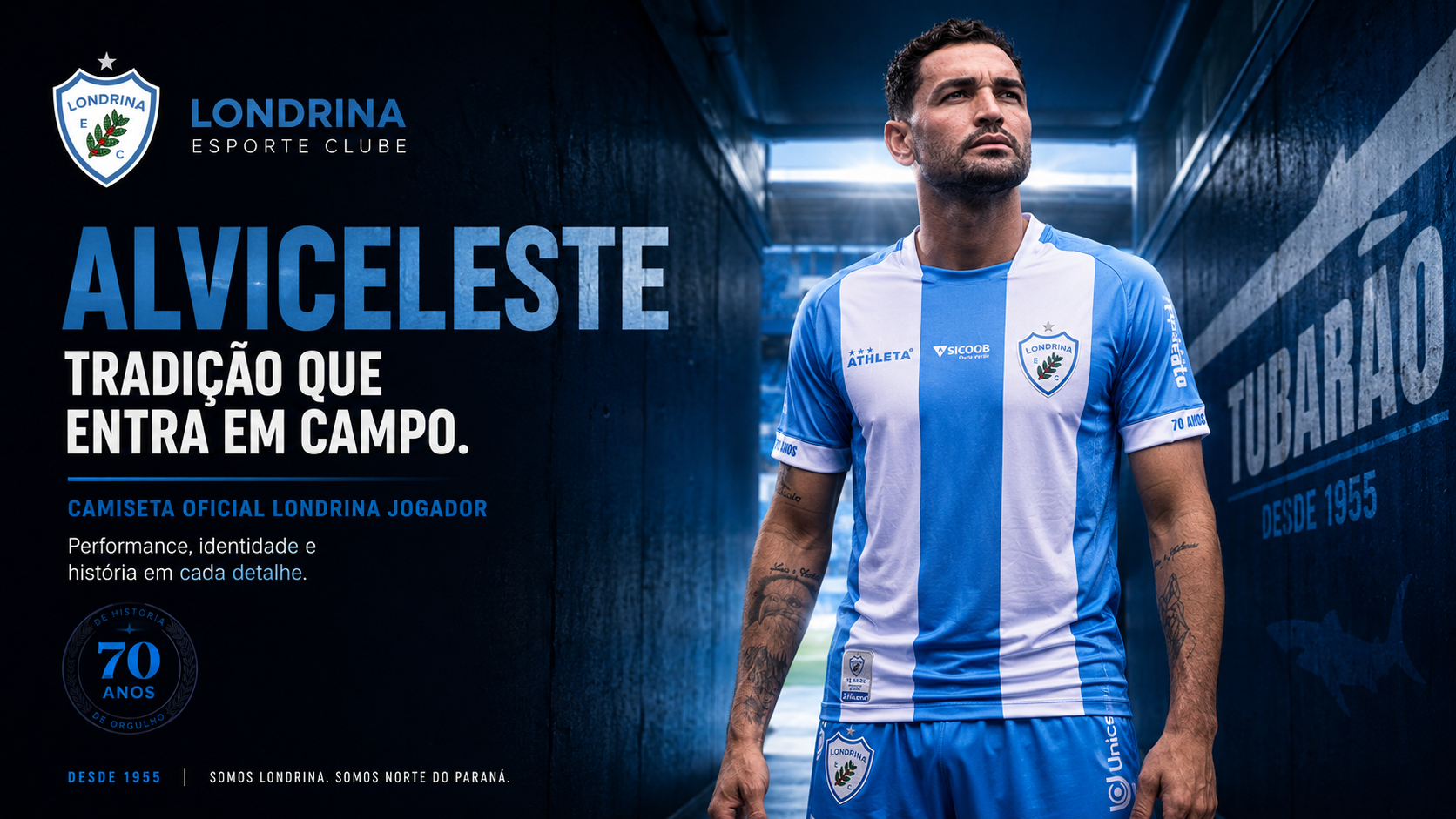  Descrição Camiseta Oficial Londrina Jogador - Alviceleste