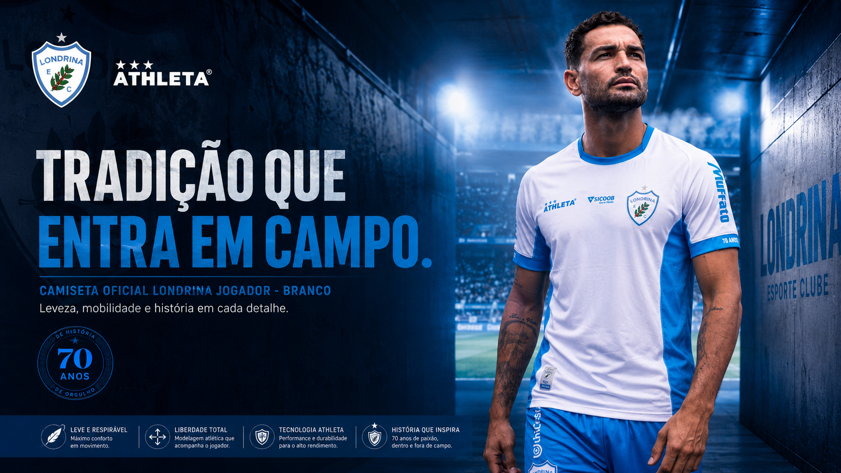 Descrição Camiseta Oficial Londrina Jogador - Branco