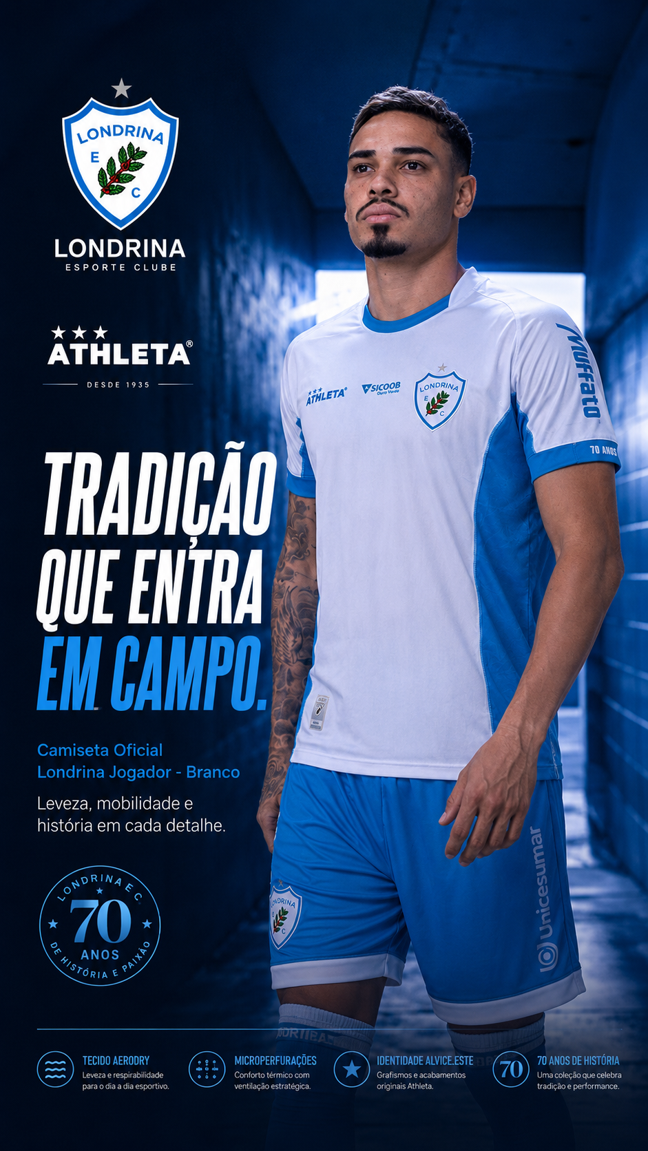  Descrição Camiseta Oficial Londrina Jogador - Branco